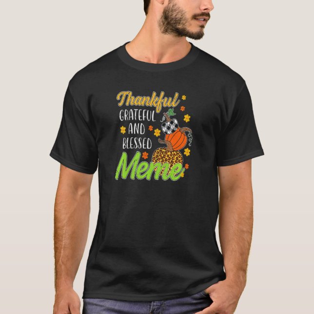 Camiseta Agradecidos meme bendecidos de las mujeres otoño o (Anverso)