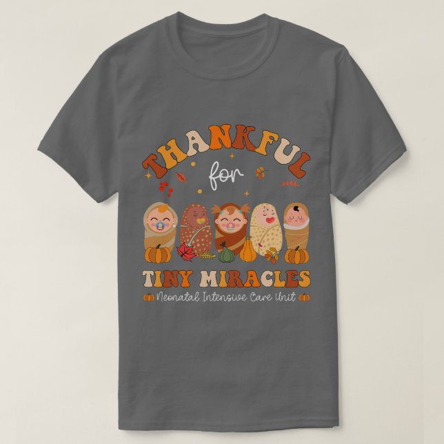 Camiseta Agradecidos por los pequeños milagros Acción de Gr (Diseño del anverso)