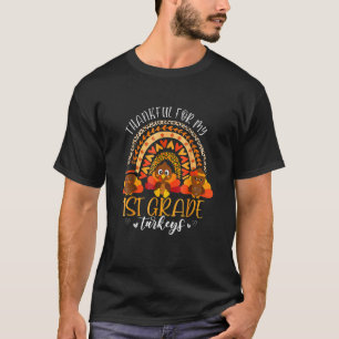 Camiseta Agradecidos por mi primer grado de pavos bandidos