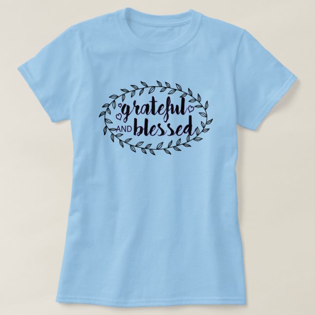 Camiseta Agradecidos y bendecidos (Diseño del anverso)