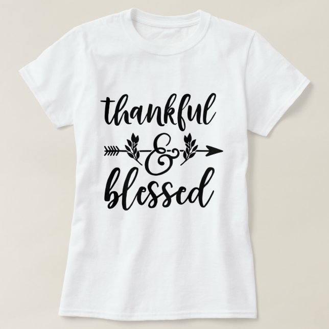 Camiseta Agradecidos y bendecidos (Diseño del anverso)