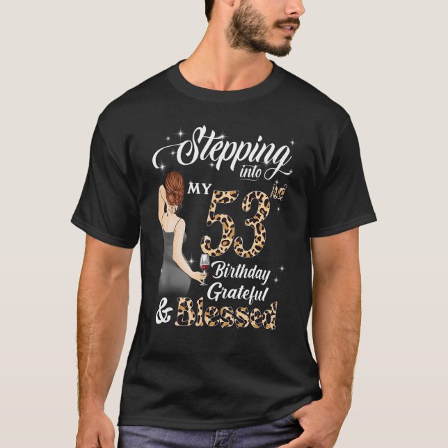 Camiseta Agradeciendo y bendecido mi cumpleaños número 53 (Anverso)
