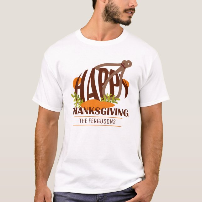 Camiseta Agradecimiento artístico familiar a Turquía Brown  (Anverso)