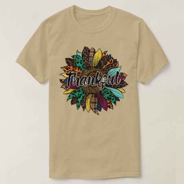 Camiseta Agradecimiento Día de Acción de Gracias Leopard Su (Diseño del anverso)