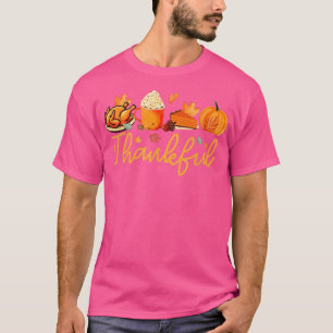 Camiseta Agradecimiento Turquía Café Calabaza Caída Thanksg