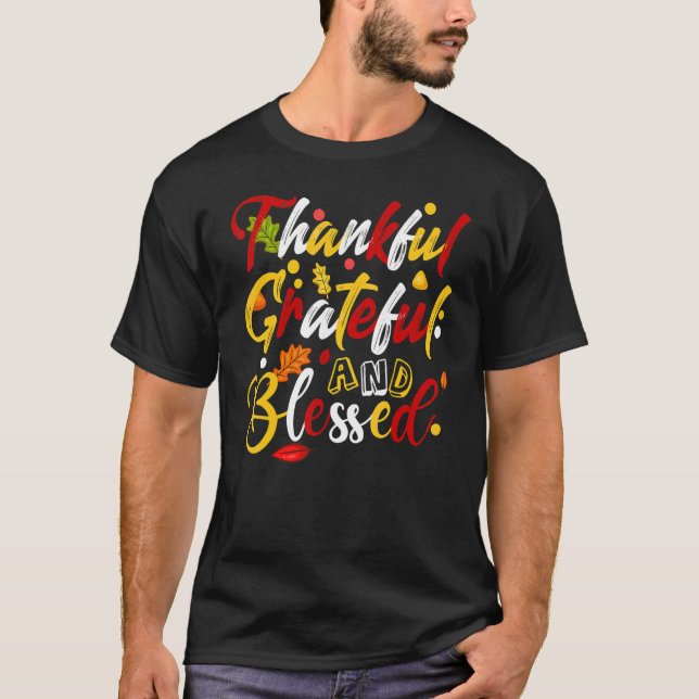 Camiseta Agradecimiento y bendición otoño en Thanksgi (Anverso)