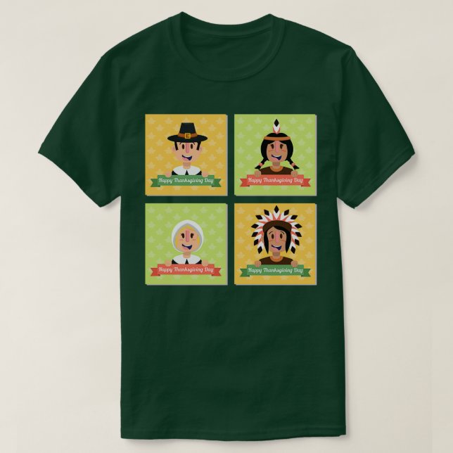 Camiseta Agradecimientos indios para los peregrinos de la a (Diseño del anverso)