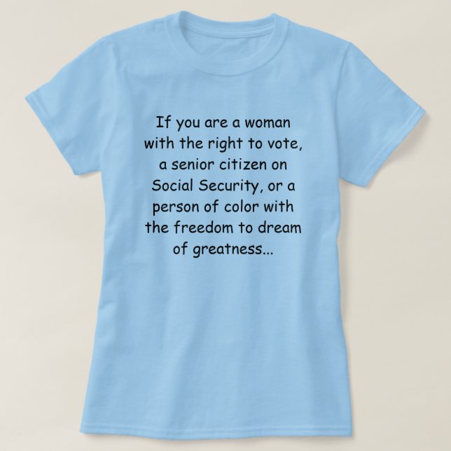 Camiseta Agradezca a un liberal (Diseño del anverso)