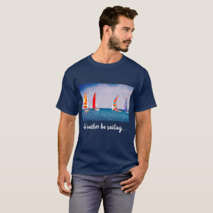 Camiseta Agrega tu foto a la regata de velero azul oscuro
