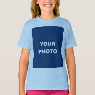 Camiseta Agrega tu imagen foto imagen logo azul claro