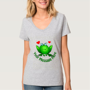 Camiseta Agrega tu propio mensaje Rana verde linda con Cora