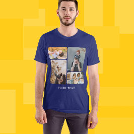 Camiseta Agregar 4 fotos personalizadas de collage y texto