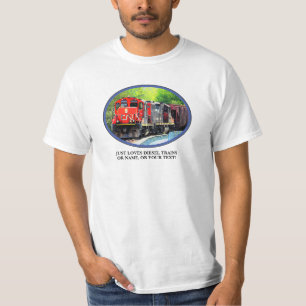Camiseta Agregar imagen de texto de su nombre, tren diesel 