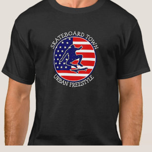 Camiseta Agregar marca de Skateboard USA de nombre de texto