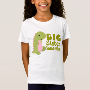 Camiseta Agregar nombre impresión de dinosaurio de hermana