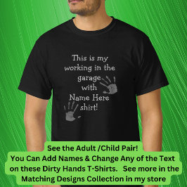 Camiseta Agregar nombres de títulos, trabajar en manos suci