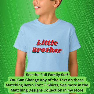 Camiseta Agregar o editar nombre, hermano, retro de familia