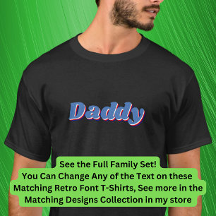 Camiseta Agregar o editar nombre, papi, retro familiar coin