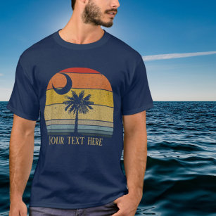 Camiseta agregar texto a la palmera de playa fría