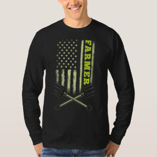 Camiseta Agricultor Bandera Americana Agricultura Patriótic