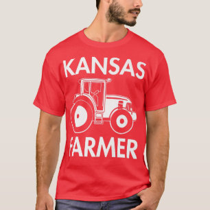 Camiseta Agricultor de Kansas Vintage Men Tractor Farm Food