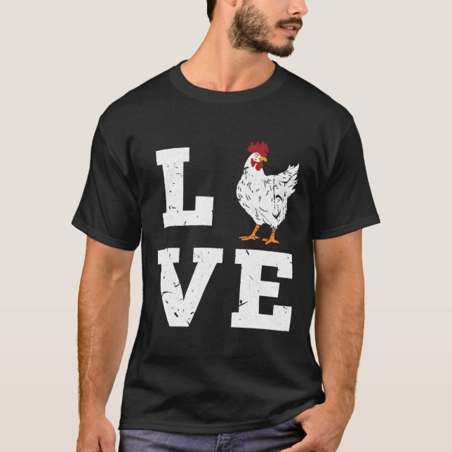 Camiseta Agricultor de pollo Amor Cumpleaños (Anverso)