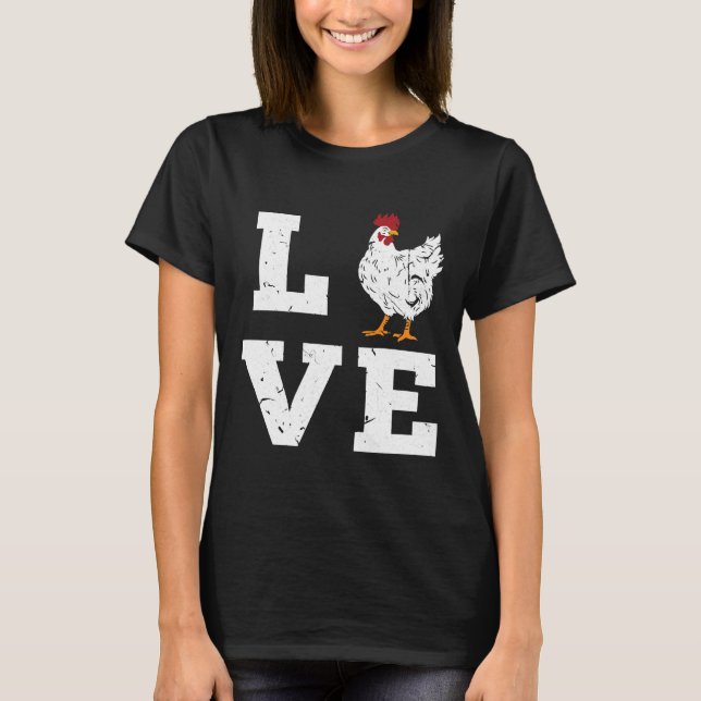 Camiseta Agricultor de pollo Amor Cumpleaños (Anverso)