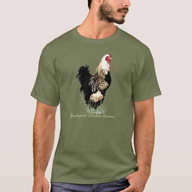Camiseta Agricultor de pollo de patio trasero con diseño de (Anverso)