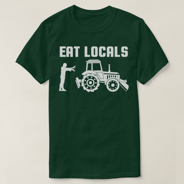 Camiseta Agricultor de tractores agrícolas zombis come a lo (Diseño del anverso)