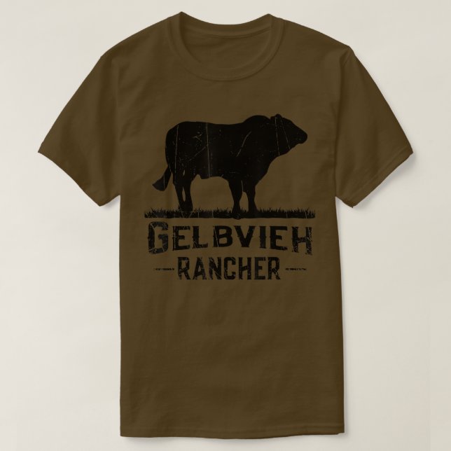 Camiseta Agricultor de vaca Gelbvieh Rancher (Diseño del anverso)