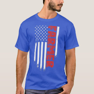 Camiseta Agricultor estadounidense Bandera Agricultura Agrí