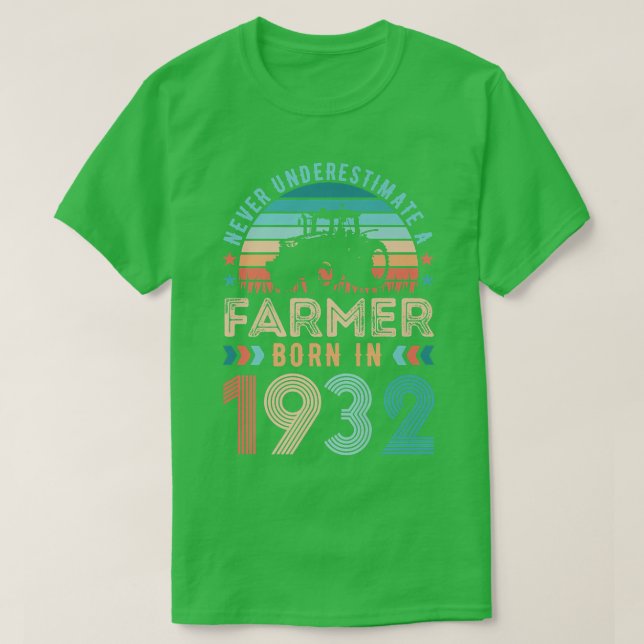 Camiseta Agricultor nacido en 1932 Regalo agrícola Cumpleañ (Diseño del anverso)