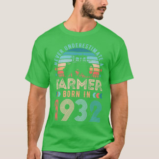Camiseta Agricultor nacido en 1932 Regalo agrícola Cumpleañ
