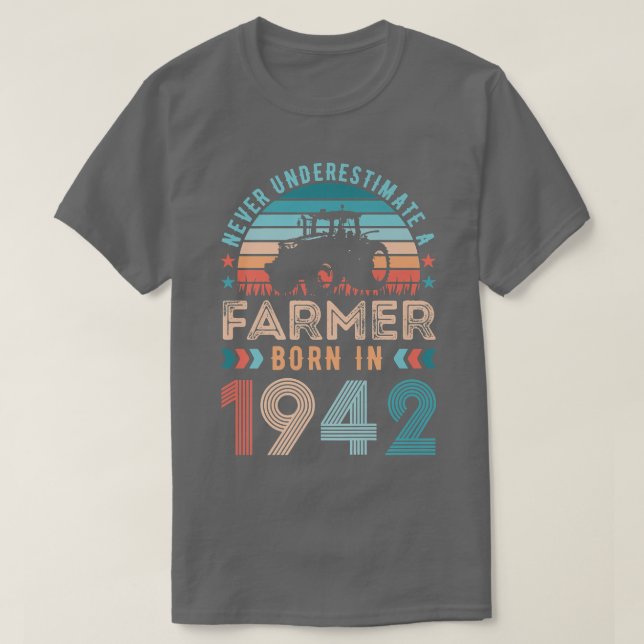 Camiseta Agricultor nacido en 1942 Regalo agrícola Cumpleañ (Diseño del anverso)
