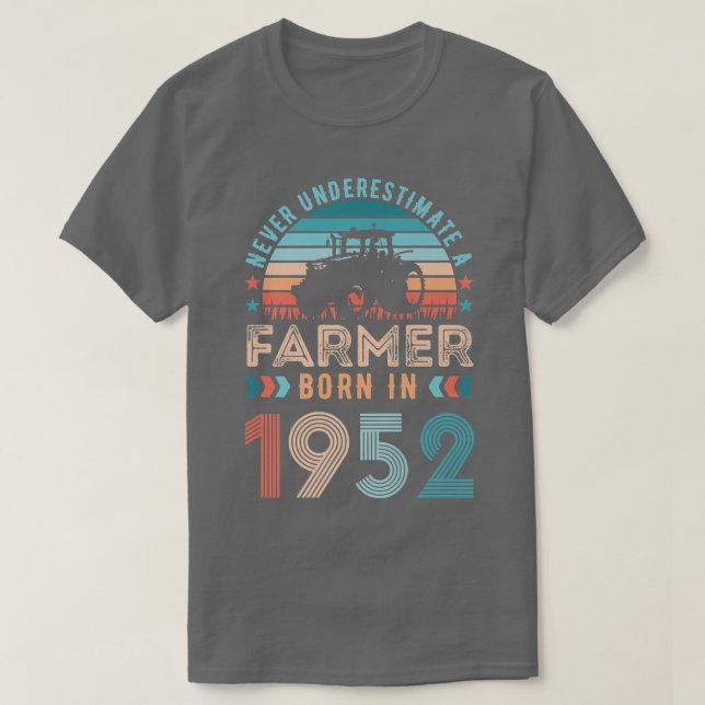 Camiseta Agricultor nacido en 1952 Regalo agrícola Cumpleañ (Diseño del anverso)