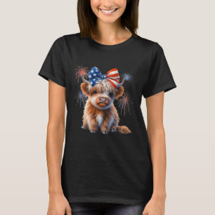 Camiseta Agricultor Patriótico De Vacas Altas Coquette 4 De