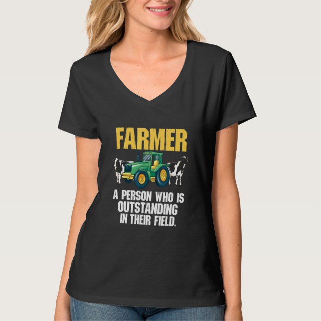 Camiseta Agricultor Que Está Pendiente En Su Empresa De Cam (Anverso)