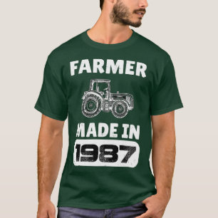 Camiseta Agricultor Vintage Nacido En 1987 Padres De 36 Año