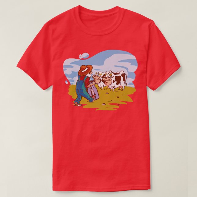 Camiseta Agricultores con vacas en los regalos de la granja (Diseño del anverso)