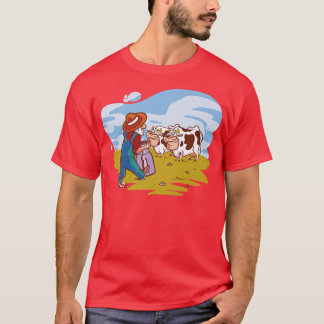 Camiseta Agricultores con vacas en los regalos de la granja