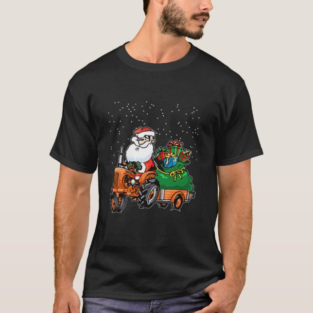 Camiseta Agricultores cultivando Navidades de tractores de  (Anverso)