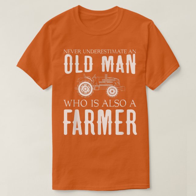 Camiseta Agricultores hombres nunca subestiman a agricultor (Diseño del anverso)
