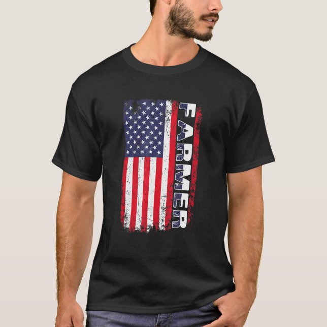 Camiseta Agricultores norteamericanos de bandera norteameri (Anverso)