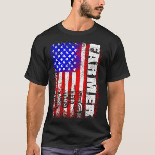 Camiseta Agricultores norteamericanos patrióticos Tractores