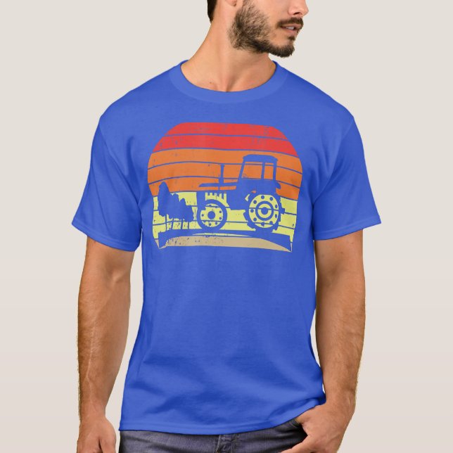 Camiseta Agricultura de Tractor Retro Sunset (Anverso)