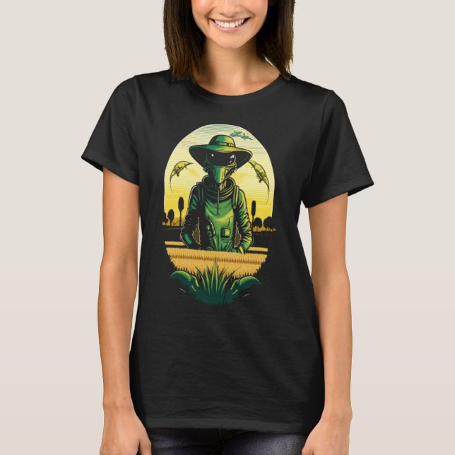 Camiseta Agricultura extraterrestre de OVNI para granjeros  (Anverso)