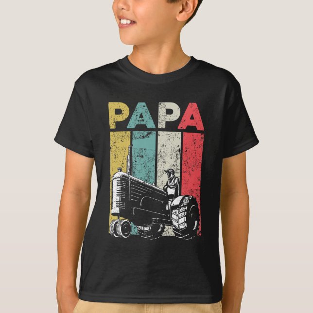Camiseta Agricultura retro Papa Tractores Padre Agricultor (Anverso)