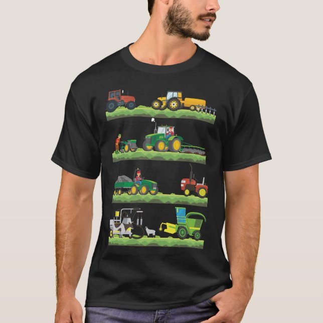 Camiseta Agricultural Machinery Tractors Farmer Vehicles (Anverso)