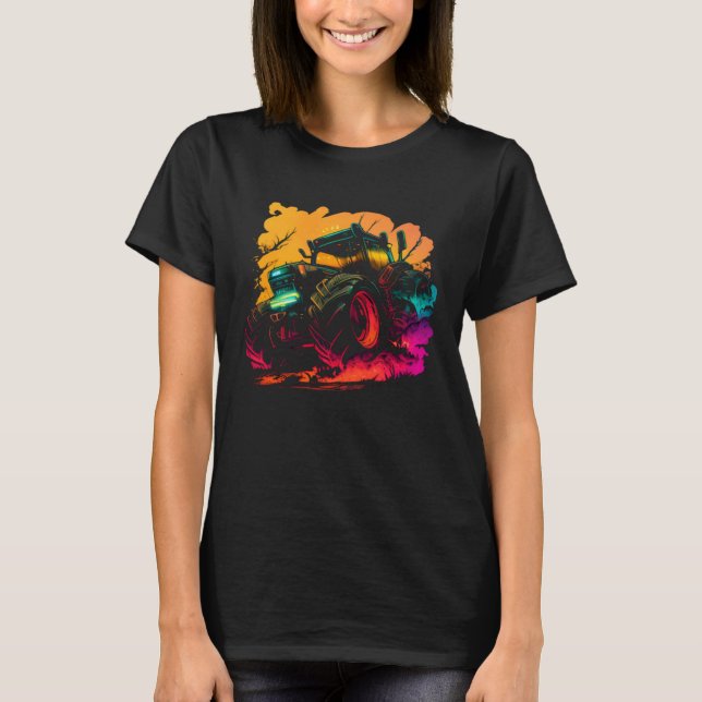 Camiseta Agriculture farmers driving thick trekkers tractor (Anverso)