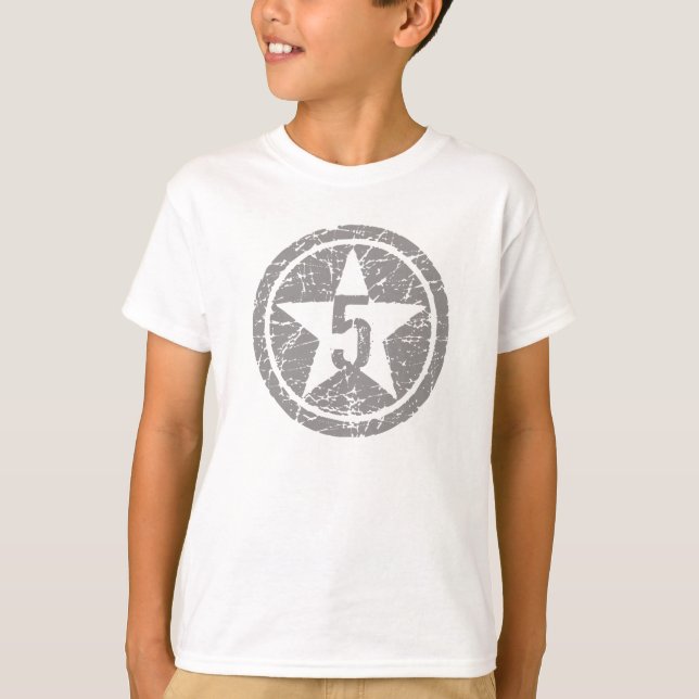camiseta agrietada de cinco estrellas del (Anverso)